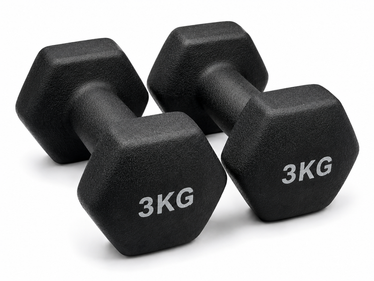 Par de Mancuernas Recubiertas de 0.5 a 3 kg para Ejercicio, Fortalecimiento y Rehabilitación