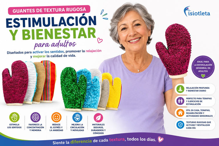 Guantes de Texturas Rugosas Sensoriales Multitextura para Adultos Estimulación Cognitiva y Sensorial