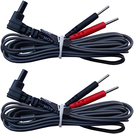 Par de cables para electrodos cola de raton para eletroestimulador Caretec / Twin Stim/ Tens Cola de raton