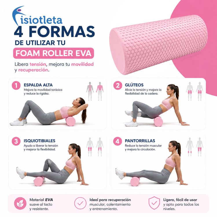 Rodillo Para Masaje Suave Calidad Premium Fisiotleta Roller
