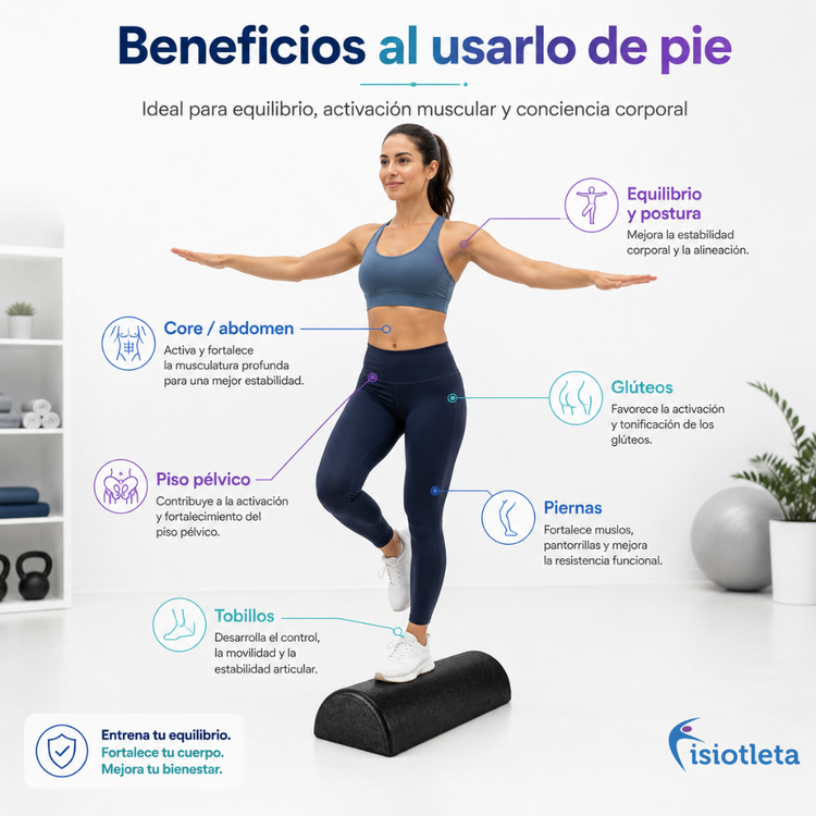 Medio Cilindro de EPP para Fisioterapia y Rehabilitación | 30 y 45 cm