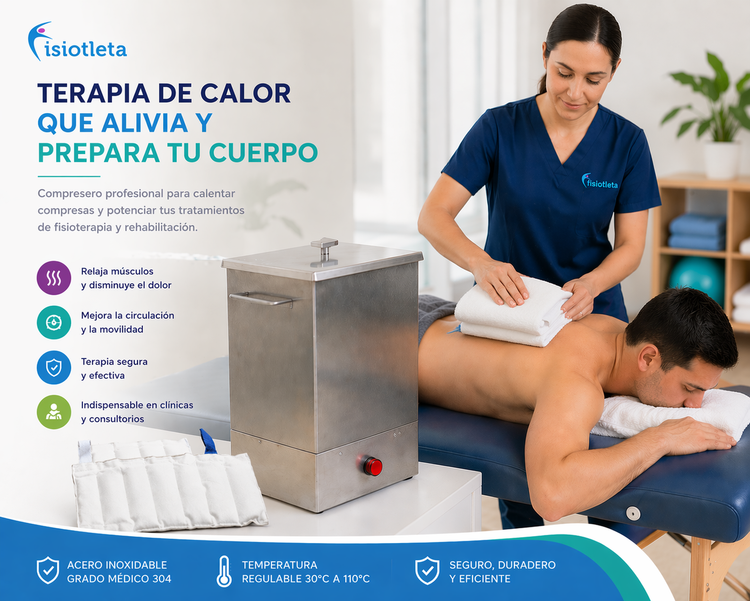 Compresero de Acero Inoxidable para 4 Compresas Calientes | Fisioterapia y Rehabilitación Profesional