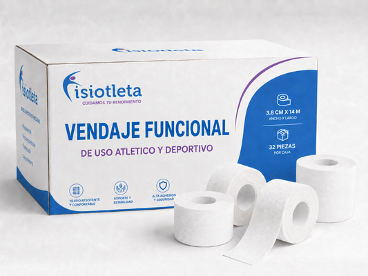 Vendaje Funcional Atlético y Deportivo 3.8 cm x 13.7 m | Caja con 32 piezas | Libre de látex