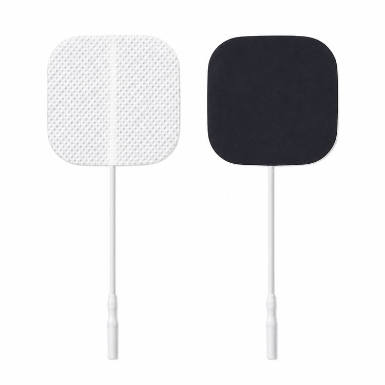 Electrodos ValuTrode Cuadrados 5 × 5 cm para TENS y EMS con Entrada Universal Paquete de 4 Piezas