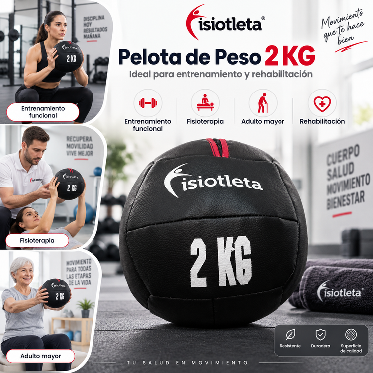 Pelota de Peso Medicinal sin Agarradera Med Ball Fitball para Fisioterapia, Rehabilitación, Ejercicio y Entrenamiento Funcional