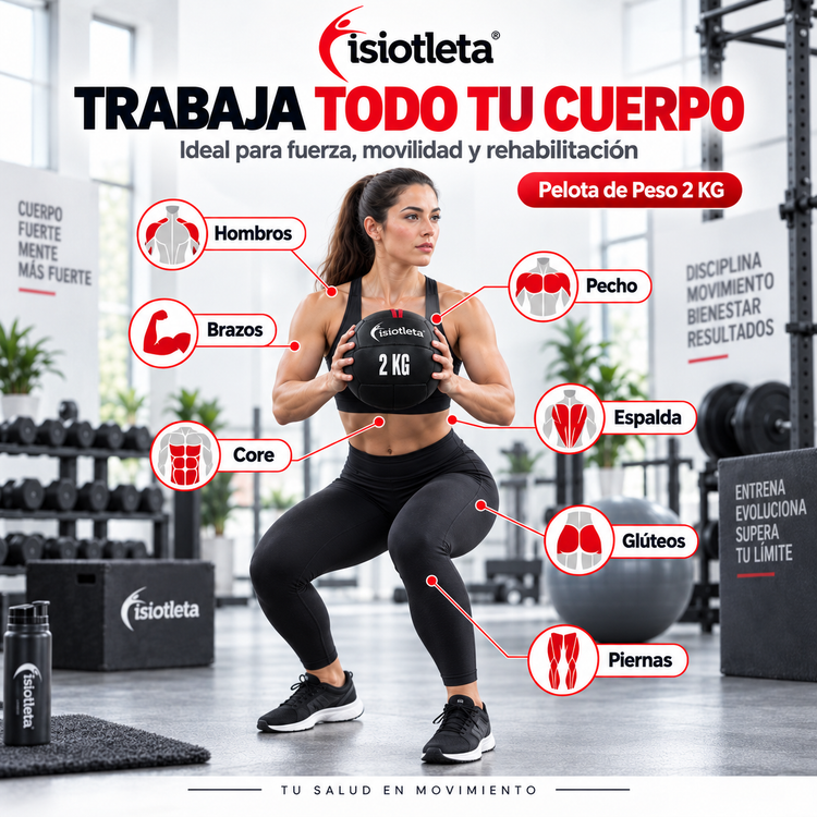 Pelota de Peso Medicinal sin Agarradera Med Ball Fitball para Fisioterapia, Rehabilitación, Ejercicio y Entrenamiento Funcional