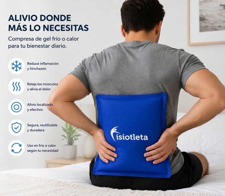 Compresas de Gel FISIOTLETA Frio/Caliente Alivio Terapéutico Profesional Diferentes Tamaños Nunca Se Congela