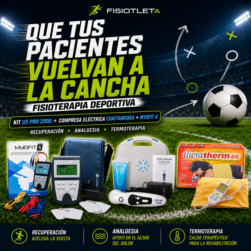 Kit Fisioterapia Deportiva Pro Myofit 4 + US Pro 2000 + Compresa Eléctrica