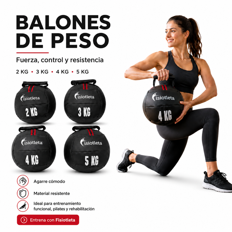 Set de Pelotas Medicinales 2, 3, 4 y 5 kg | Fitball de Peso para Fitness, Rehabilitación y Entrenamiento Funcional