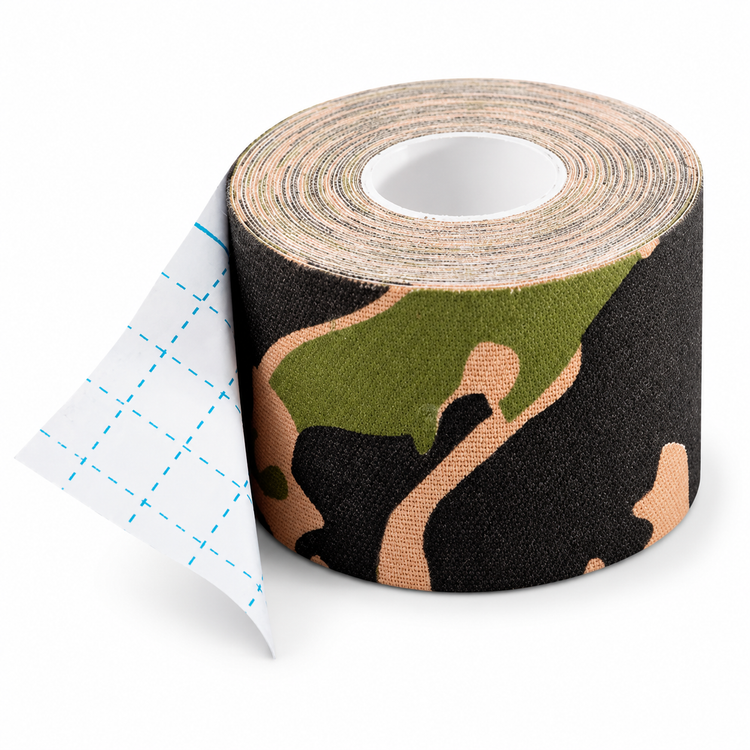 Cinta Kinesiológica Deportiva Camuflaje | Tape Neuromuscular para Alto Rendimiento y Recuperación