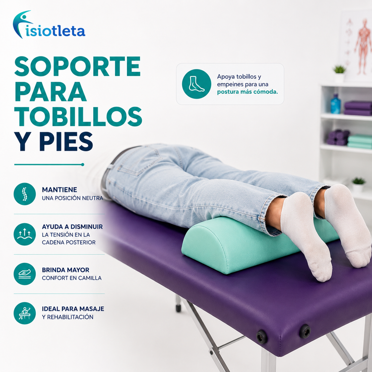 Medio Cilindro de Rehabilitación Fisiotleta 60 cm – Soporte Terapéutico para Fisioterapia Cojín de Apoyo de Cabeza y Piernas