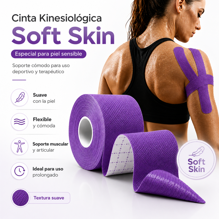 CINTA KINESIOLOGICA SOFT SKIN PARA PIEL SENSIBLE