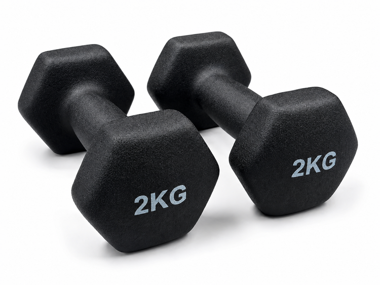 Par de Mancuernas Recubiertas de 0.5 a 3 kg para Ejercicio, Fortalecimiento y Rehabilitación