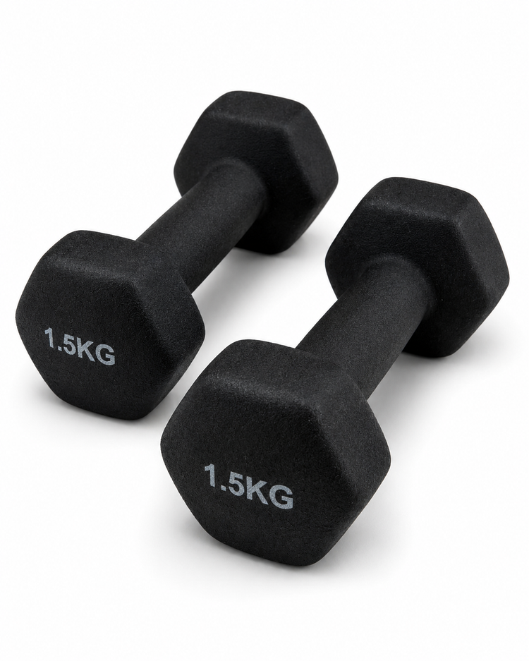 Par de Mancuernas Recubiertas de 0.5 a 3 kg para Ejercicio, Fortalecimiento y Rehabilitación
