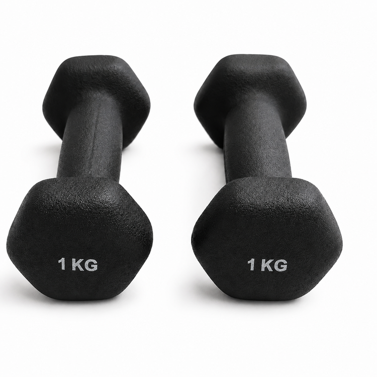 Par de Mancuernas Recubiertas de 0.5 a 3 kg para Ejercicio, Fortalecimiento y Rehabilitación