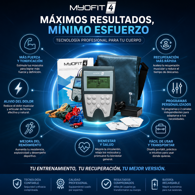 Myofit 4 Electroestimulador Entrenamiento, Rehabilitación y Terapia