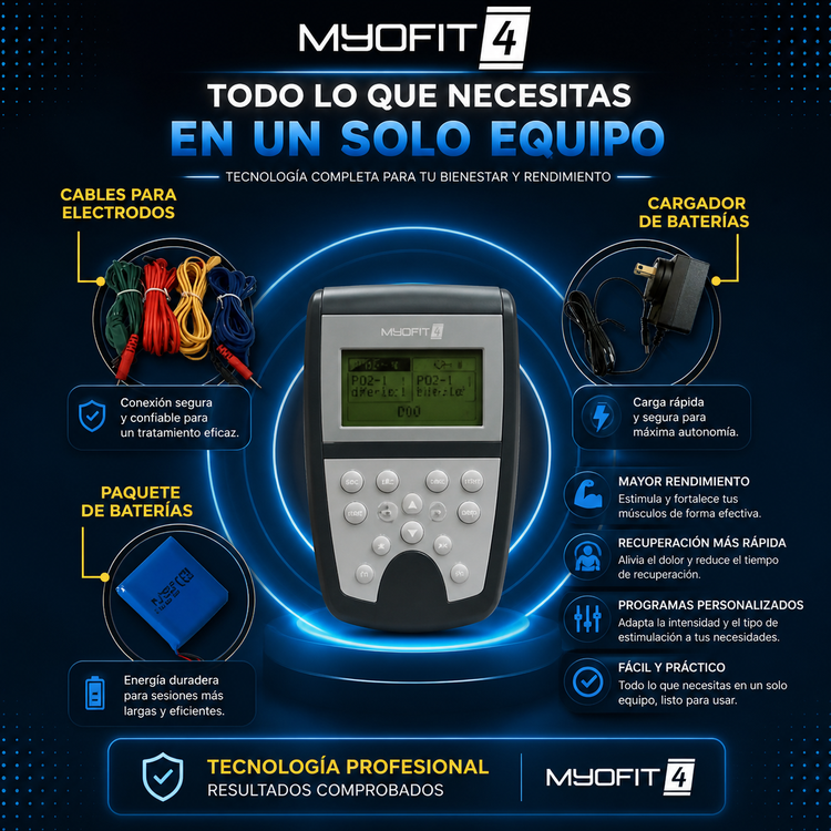Myofit 4 Electroestimulador Entrenamiento, Rehabilitación y Terapia