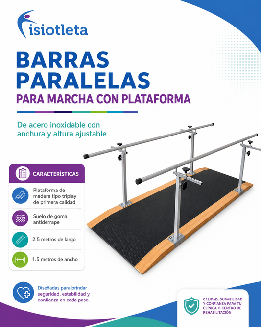 Barras paralelas con rampa para marcha con plataforma de 2.5 m