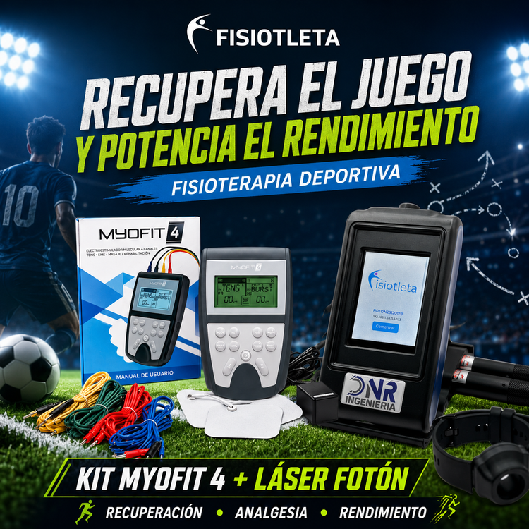 Combo Profesional de Fisioterapia | Electroestimulador Myofit 4 + Láser Fotón