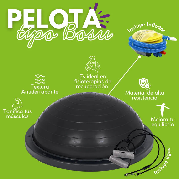 Pelota de balance y equilibrio con ligas tipo Bosu