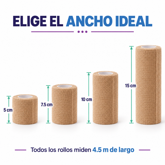 Venda Cohesiva Elástica Autoadherente Tipo Coban de Colores | 4.5 m de largo