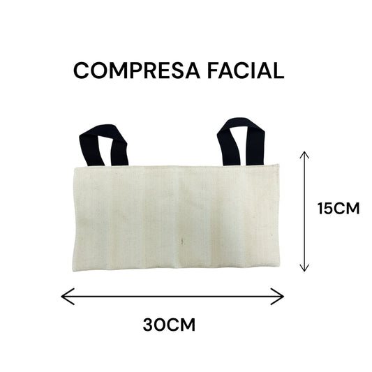 Compresa Multiusos Húmedo-Caliente Facial 15cm x 30cm de Bentonita para Compresero