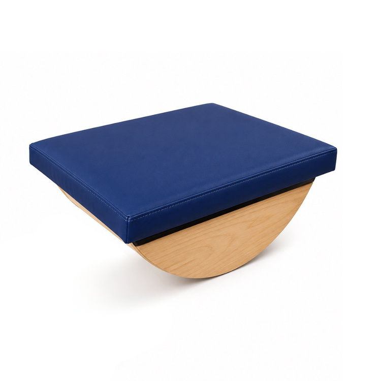 Balancín Terapéutico de Madera con Cojín Acolchado para Equilibrio, Propiocepción y Rehabilitación
