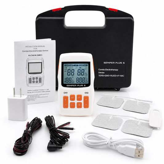 Electroestimulador SEMPER Plus 5 TENS EMS IF Rusa MIC Recargable para Fisioterapia y Rehabilitación