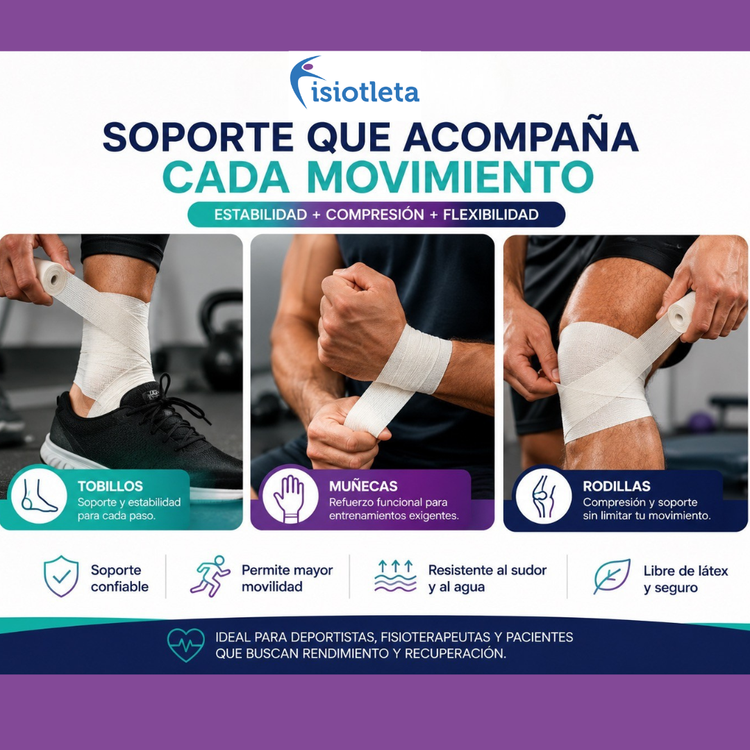 Vendaje Elástico Adhesivo Non-Tear 7.5 cm x 4.5 m | Tape Deportivo de Soporte