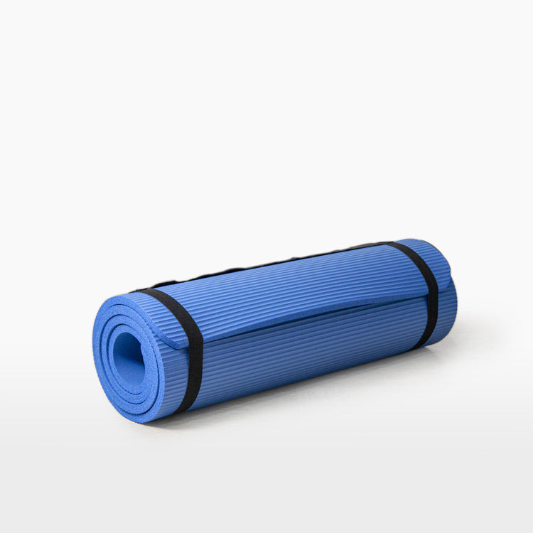 Tapete de ejercicio color Azul ligero y portátil con superficie texturizada