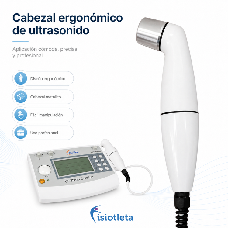 EQUIPO COMBINADO NUTEK DE DOS CANALES DE ELECTROSTIMULACION INDEPENDIENTES CON 5 FORMAS DE ONDA Y UN CANAL DE ULTRASONIDO