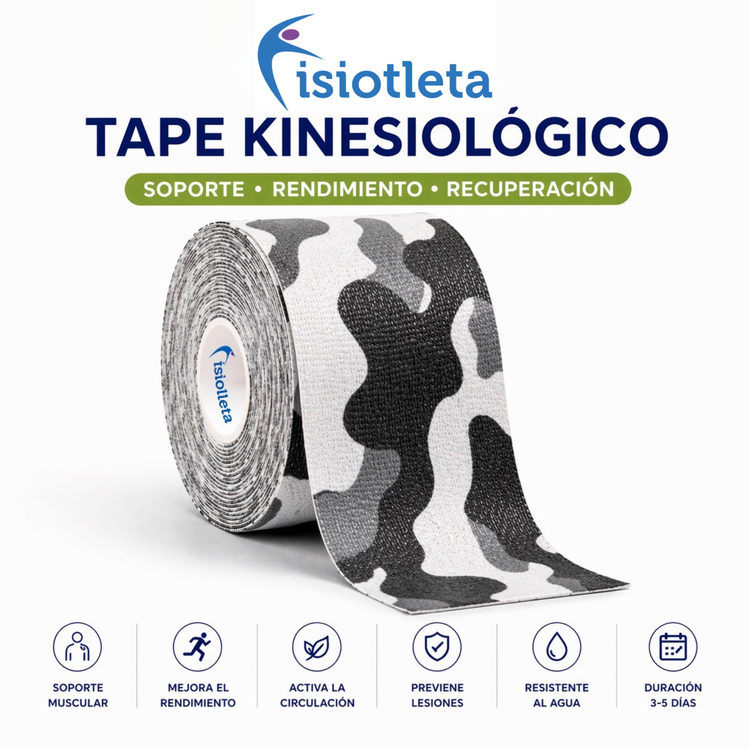 Cinta Kinesiológica Deportiva Camuflaje | Tape Neuromuscular para Alto Rendimiento y Recuperación