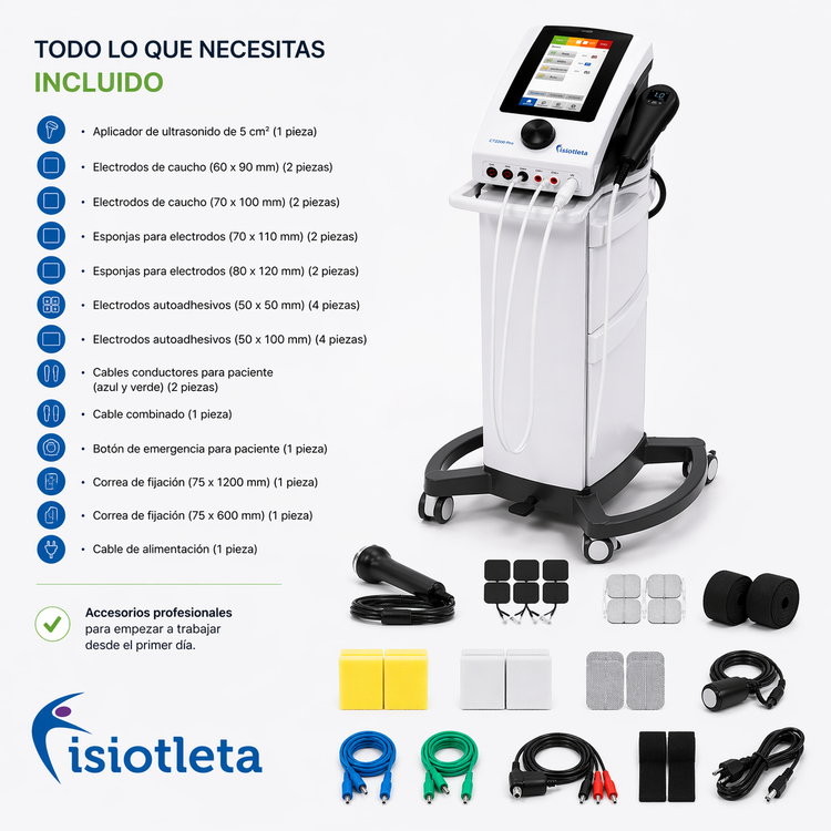 Equipo Combinado de Electroterapia y Ultrasonido CT2200 Pro 2 Canales | Fisioterapia Profesional Combo