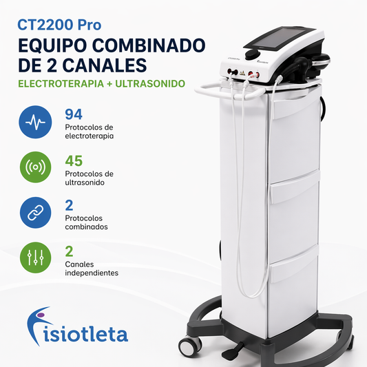 Equipo Combinado de Electroterapia y Ultrasonido CT2200 Pro 2 Canales | Fisioterapia Profesional Combo