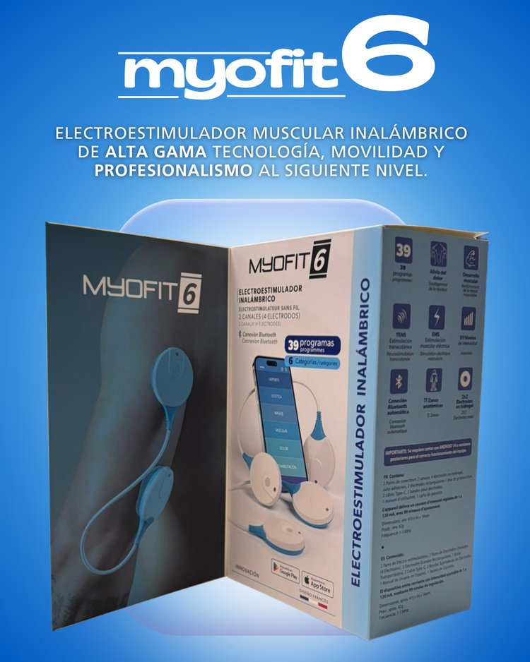 Myofit 6 Electroestimulador + Compresa Eléctrica Theratherm para rehabilitación terapia y deporte