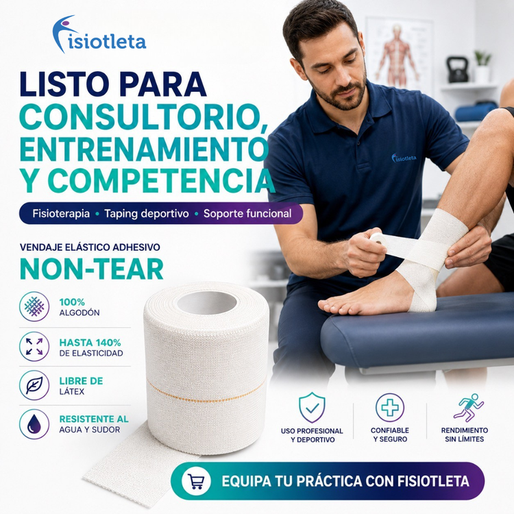 Vendaje Elástico Adhesivo Non-Tear 7.5 cm x 4.5 m | Tape Deportivo de Soporte