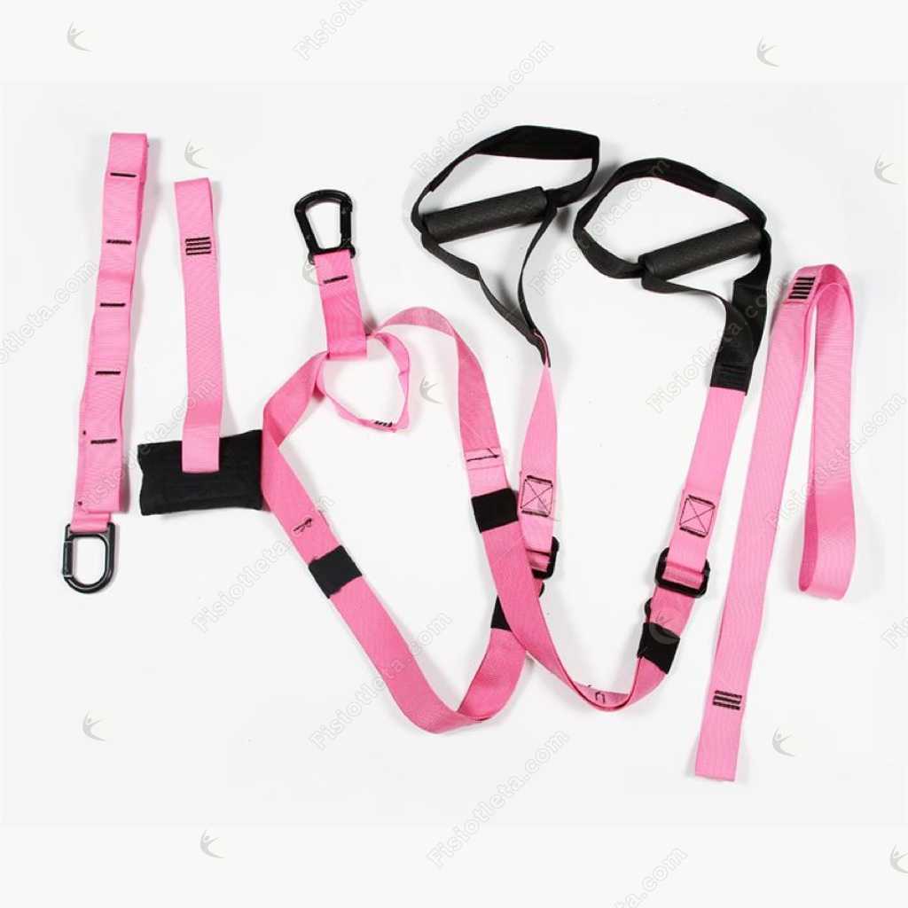 Paquete de correas de suspensión para fitness Fisiotleta, rosa