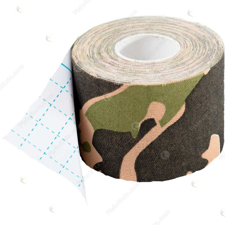 Cinta Kinesiológica Deportiva Camuflaje | Tape Neuromuscular para Alto Rendimiento y Recuperación